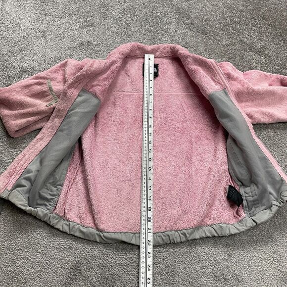 The North Face Fleece Jacket Kids Girls Medium Pink Gray Full Zip Outdoor Hiking - Picture 7 of 16
